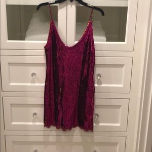 Free People Pink Sequin Mini Dress